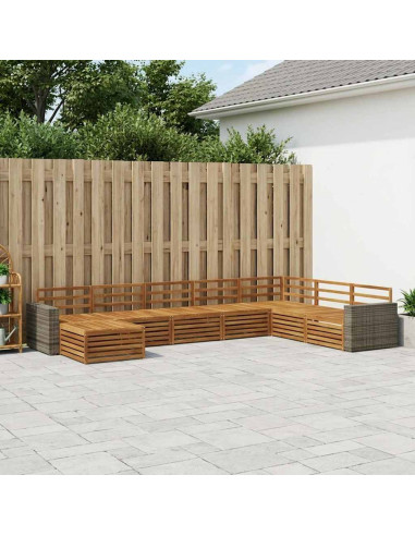 Set di divani da esterno 8 pcs Naturale