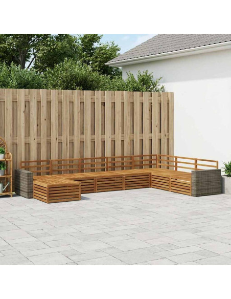 Set di divani da esterno 8 pcs Naturale
