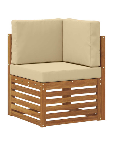 Set di divani da esterno con cuscino 7 pcs Naturale e Beige