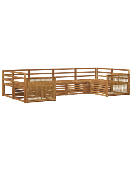 Set di divani da esterno 6 pcs Naturale