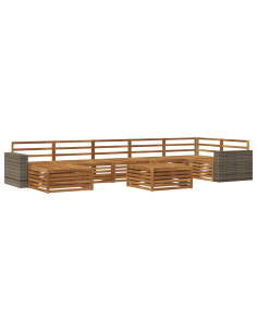 Set di divani da esterno 8 pcs Naturale 2