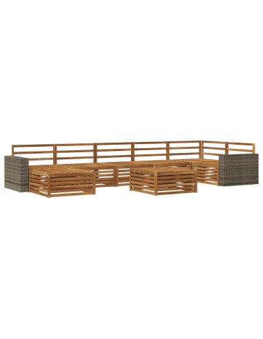 Set di divani da esterno 8 pcs Naturale