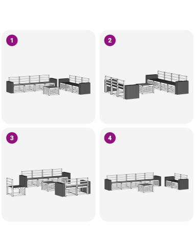 Set divani 8 pcs Legno di Acacia Massello