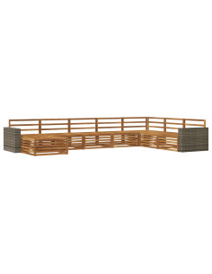 Set di divani da esterno 8 pcs Naturale 2
