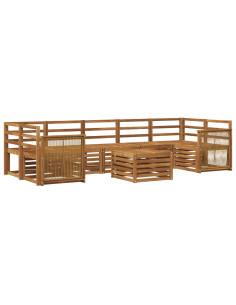 Set di divani da esterno 8 pcs Naturale 2