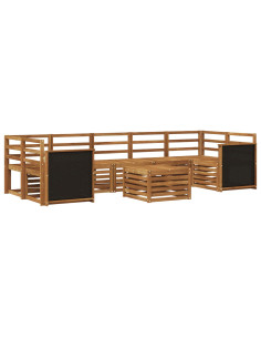 Set di divani da esterno 8 pcs Naturale 2