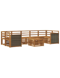 Set di divani da esterno 8 pcs Naturale 2