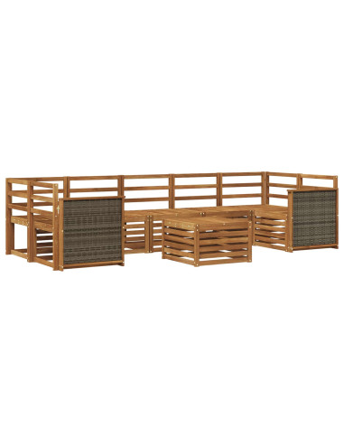 Set di divani da esterno 8 pcs Naturale