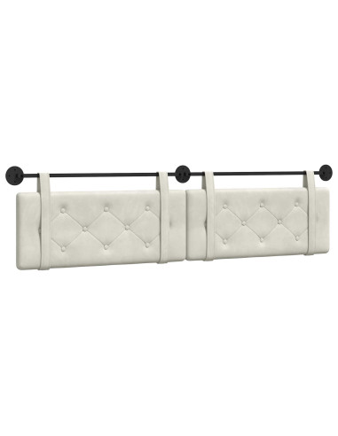 Testata appesa Montaggio a parete Crema 210 x 55 x 5 cm Velluto