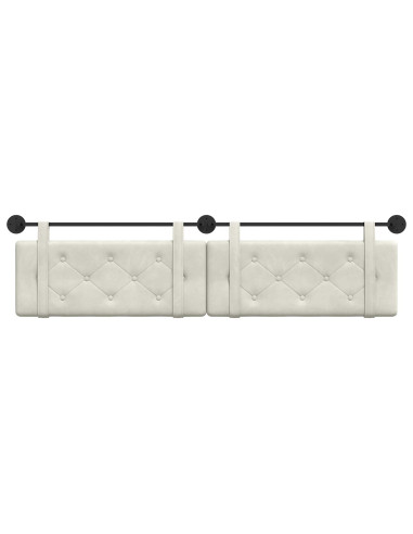 Testata appesa Montaggio a parete Crema 210 x 55 x 5 cm Velluto