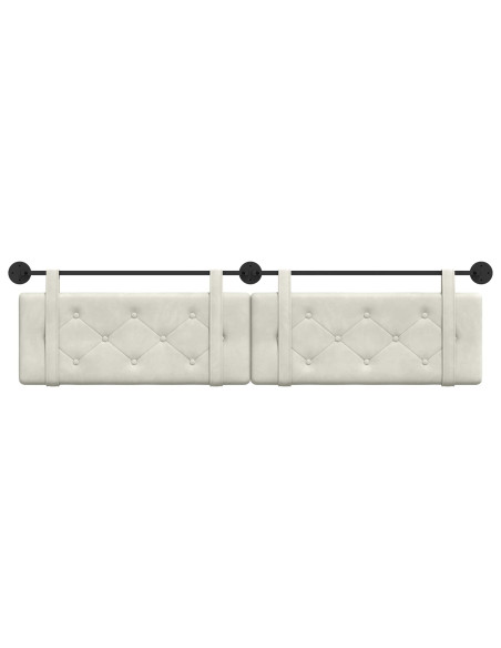 Testata appesa Montaggio a parete Crema 210 x 55 x 5 cm Velluto