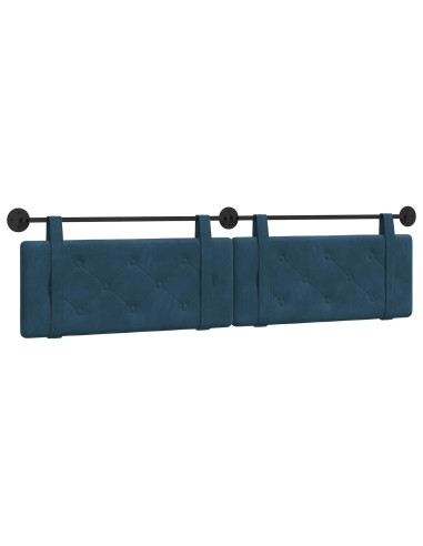 Testata appesa Montaggio a parete Blu 210 x 55 x 5 cm Velluto