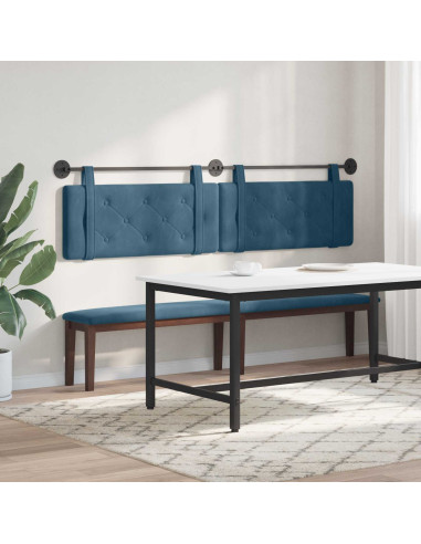 Testata appesa Montaggio a parete Blu 210 x 55 x 5 cm Velluto