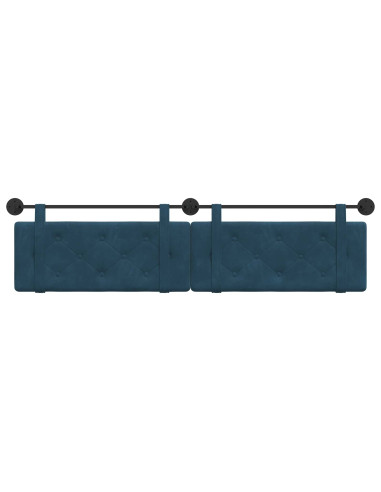 Testata appesa Montaggio a parete Blu 210 x 55 x 5 cm Velluto