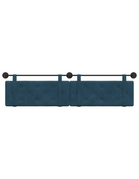 Testata appesa Montaggio a parete Blu 210 x 55 x 5 cm Velluto
