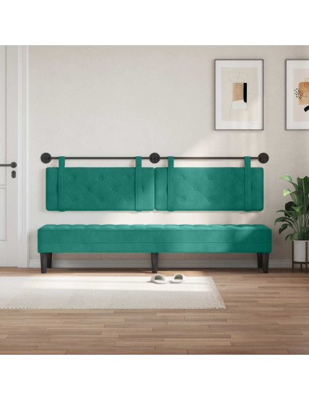 Testata appesa Turchese 210 x 55 x 5 cm Velluto