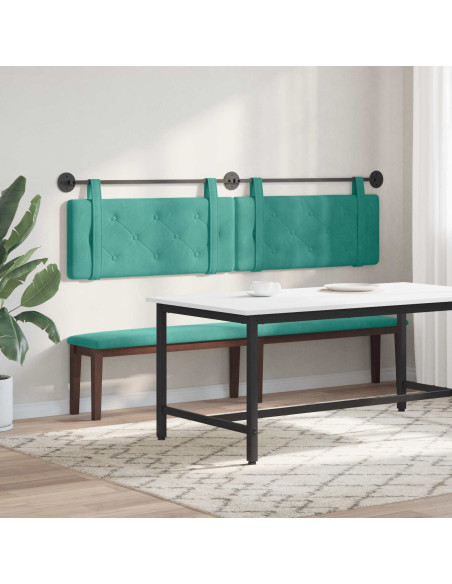 Testata appesa Turchese 210 x 55 x 5 cm Velluto