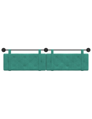 Testata appesa Turchese 210 x 55 x 5 cm Velluto