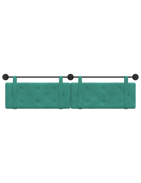 Testata appesa Turchese 210 x 55 x 5 cm Velluto