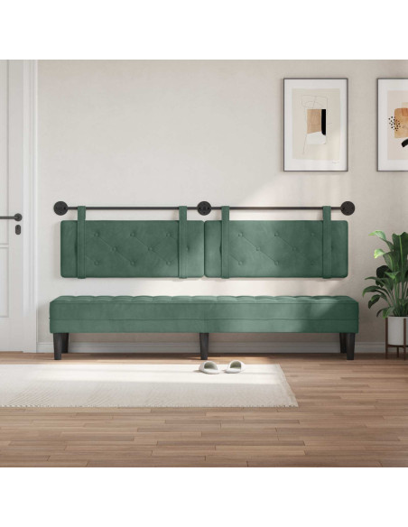 Testata appesa Verde Mare 210 x 55 x 5 cm Velluto