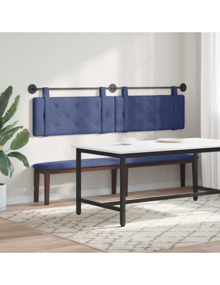 Testata appesa Blu Polizia 210 x 55 x 5 cm Velluto