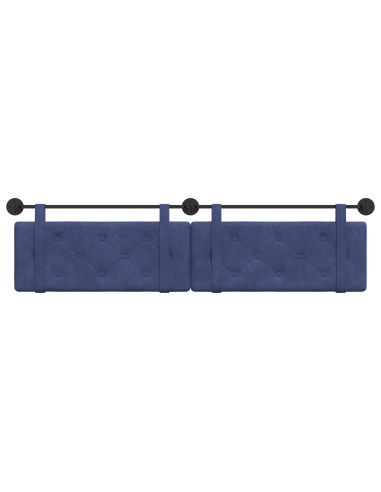 Testata appesa Blu Polizia 210 x 55 x 5 cm Velluto