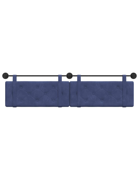 Testata appesa Blu Polizia 210 x 55 x 5 cm Velluto
