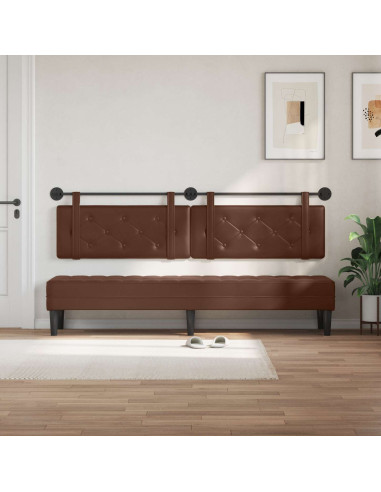 Testata appesa Marrone 210 x 55 x 5 cm Pelle Sintetica