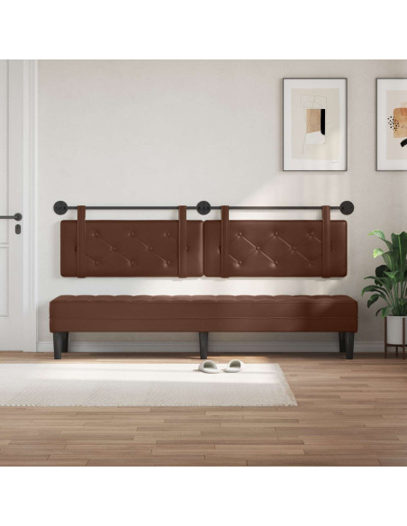 Testata appesa Marrone 210 x 55 x 5 cm Pelle Sintetica