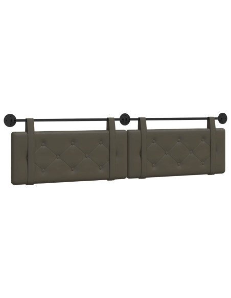 Testata appesa Grigio 210 x 55 x 5 cm Pelle Sintetica