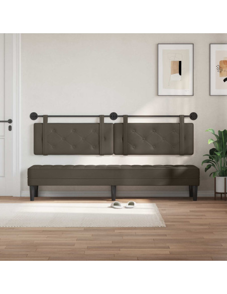 Testata appesa Grigio 210 x 55 x 5 cm Pelle Sintetica