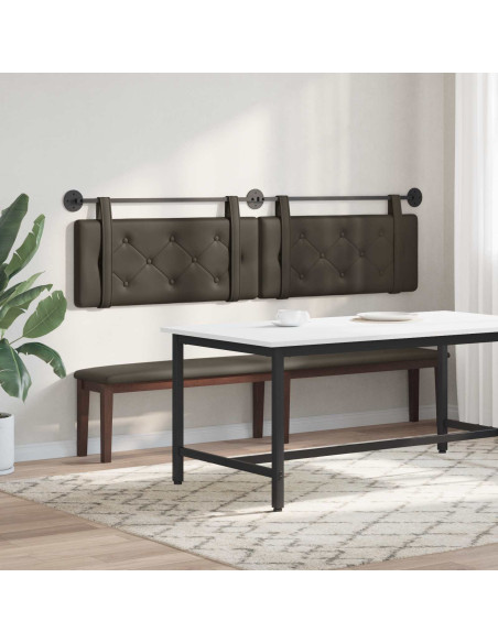 Testata appesa Grigio 210 x 55 x 5 cm Pelle Sintetica