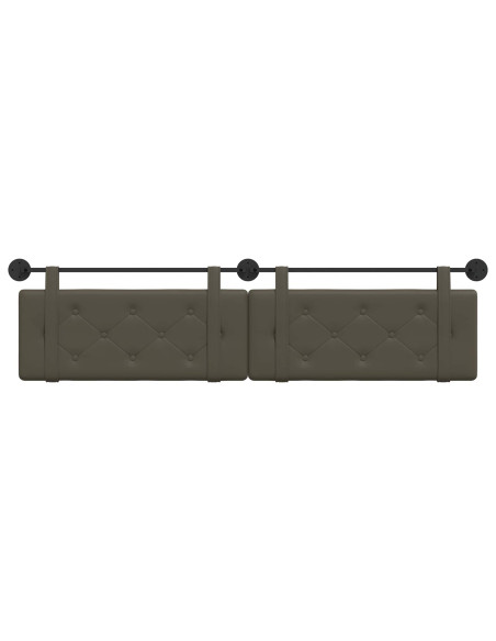 Testata appesa Grigio 210 x 55 x 5 cm Pelle Sintetica