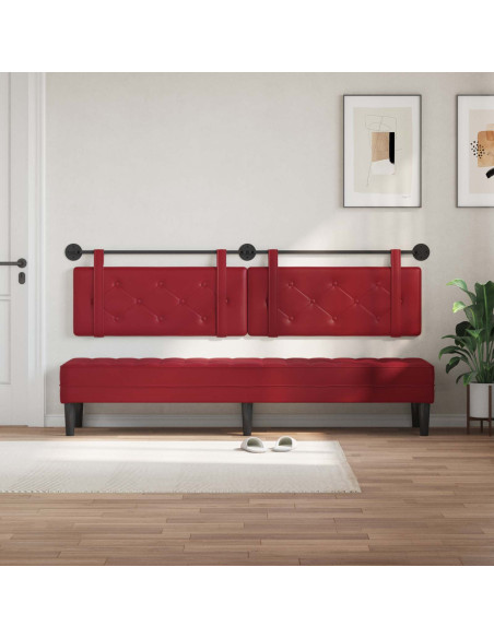 Testata appesa Rosso Vino 210 x 55 x 5 cm Pelle Sintetica