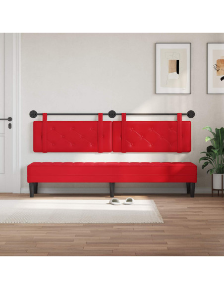 Testata appesa Rosso 210 x 55 x 5 cm Pelle Sintetica