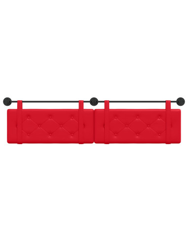 Testata appesa Rosso 210 x 55 x 5 cm Pelle Sintetica
