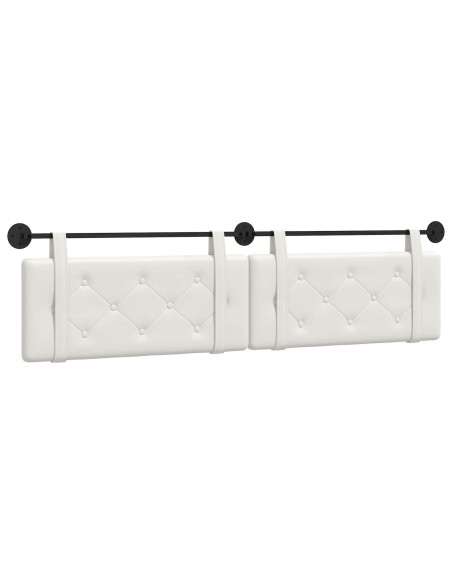 Testata appesa Bianco 210 x 55 x 5 cm Pelle Sintetica