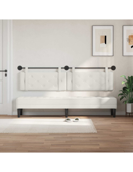 Testata appesa Bianco 210 x 55 x 5 cm Pelle Sintetica