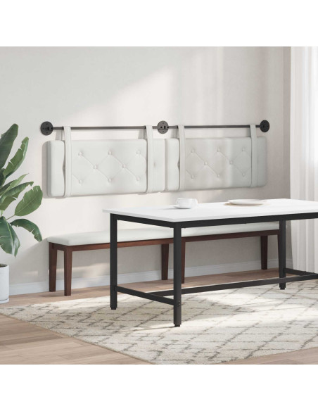 Testata appesa Bianco 210 x 55 x 5 cm Pelle Sintetica