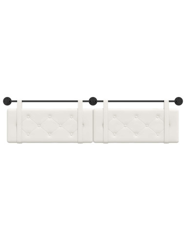 Testata appesa Bianco 210 x 55 x 5 cm Pelle Sintetica