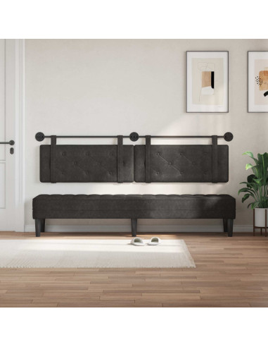 Testata appesa Nero 210 x 55 x 5 cm PU Antico