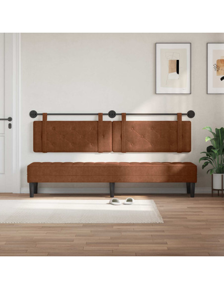 marrone con testiera 2 pcs Marrone 200 x 5 x 40 cm Compensato