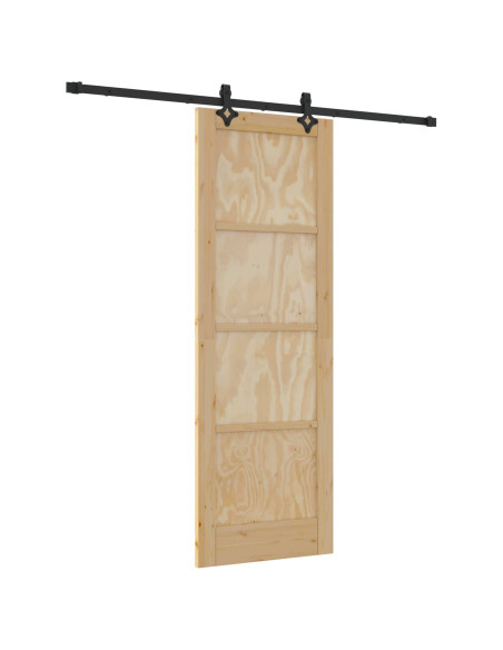 Porta scorrevole Naturale e Nero 73,5 x 211 cm