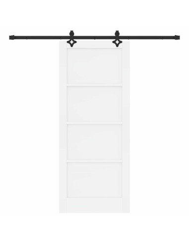 Porta scorrevole Bianco e Nero 83 x 202 cm