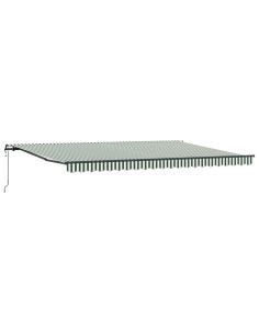 Tenda Retrattile Verde e Bianco 500 × 300 cm 2