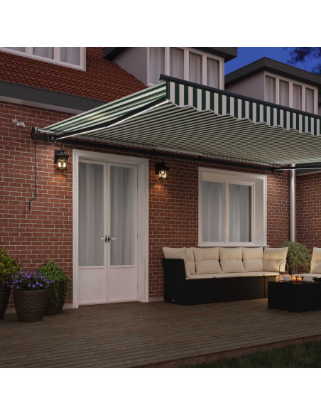Tessuto per Tenda con Verde e Bianco 500 × 300 cm Poliestere