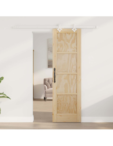 Porta scorrevole Naturale e Bianco 61 x 198,5 cm