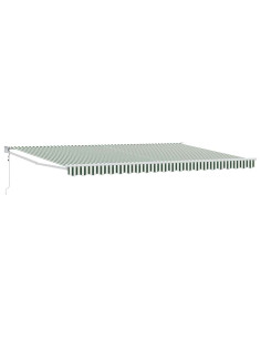 Tenda Retrattile Verde e Bianco 500 × 300 cm 2
