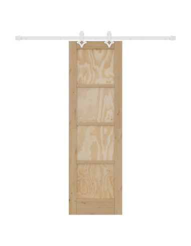 Porta scorrevole Naturale e Bianco 61 x 198,5 cm
