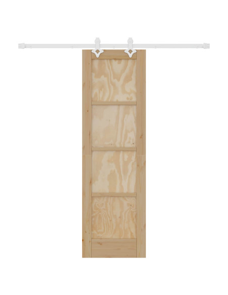 Porta scorrevole Naturale e Bianco 61 x 198,5 cm